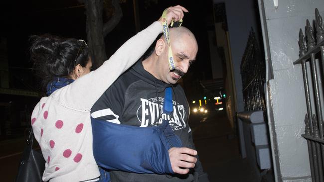 Khaled Merhi outside his Cleveland St home on Monday night. Picture: Darren Leigh Roberts