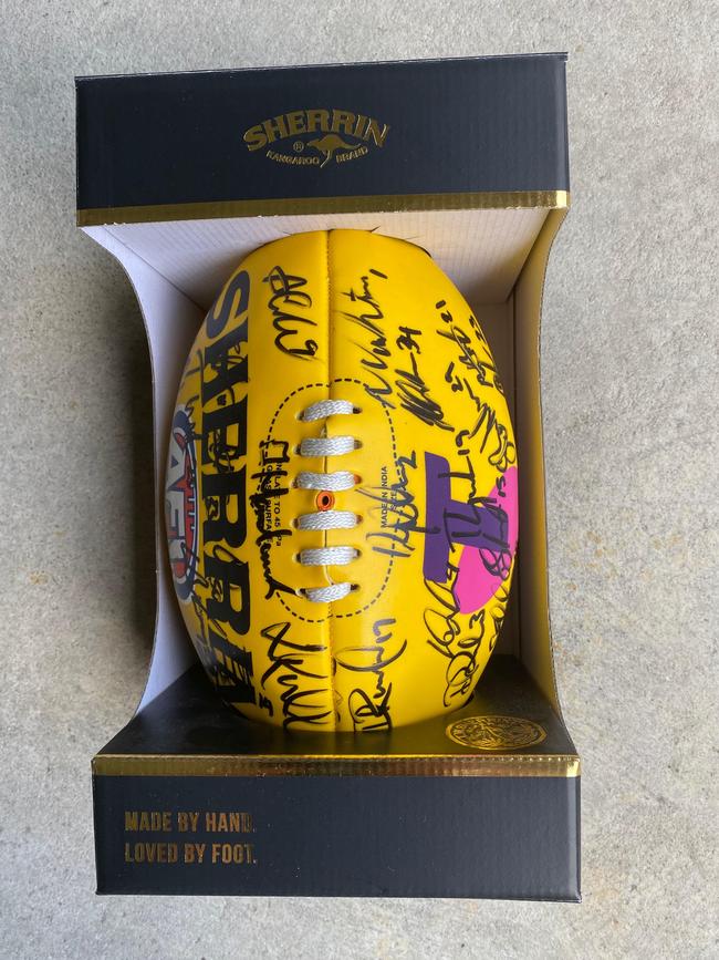 A mad Tigers supporter paid Nixon $550 last year for a footy he was told was signed by the premiership winning team.