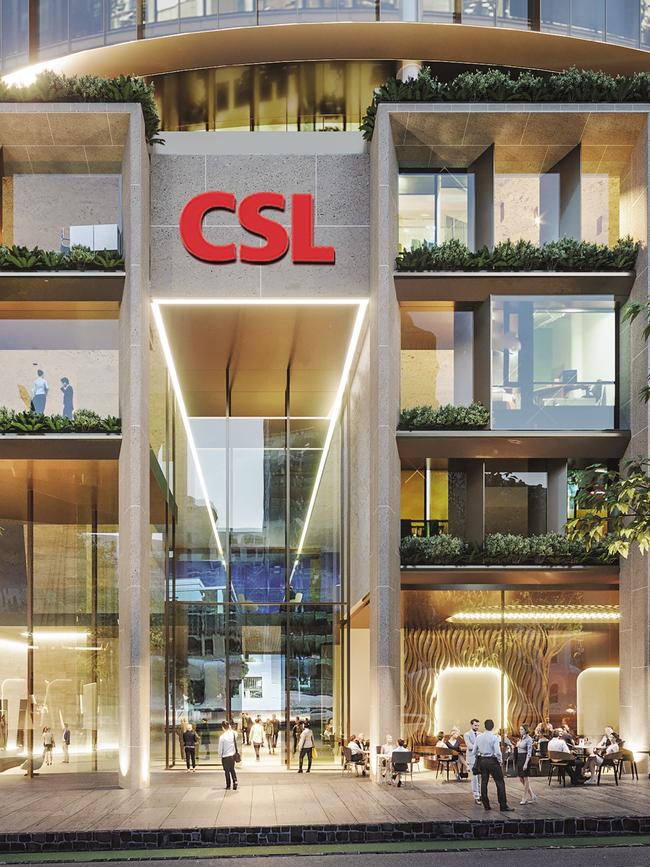 An artist’s impression of CSL Limited’s Parkville offices.