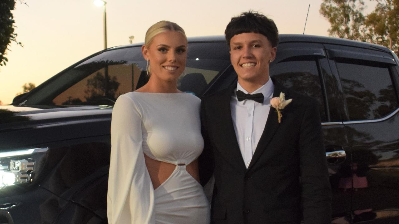 Breanna Hoskin and Koen Zerbst stunned on the red carpet at Our Lady of Southern Cross College's formal for 2023. Picture: Emily Devon