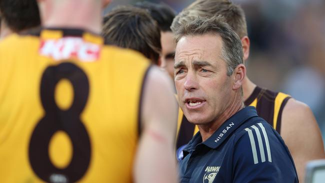 Alastair Clarkson is pleased his charges are putting in the effort against strong teams. Picture: Michael Klein