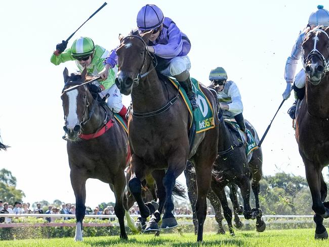 Atlantic Spirit ridden by Alana Kelly wins the Balgownie Estate Bendigo 3YO Handicap at Bendigo Racecourse on April 13, 2024 in Bendigo, Australia. (Photo by George Sal/Racing Photos via Getty Images)