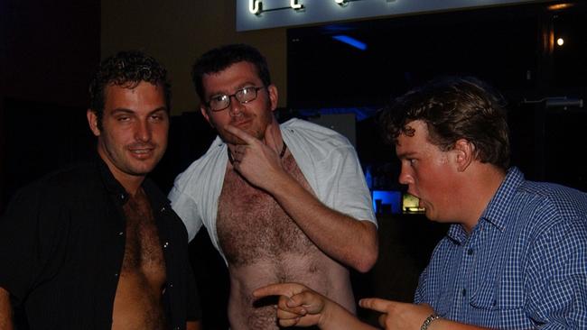 Gavin Morris, Brodie O'Mara and Charles Boyle at Mantaz Club and Bar Pic Bryan Lynch AD225024