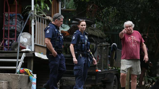 The owner of the Mudgeeraba Holiday Village asks the Gold Coast Bulletin photographer and journalist to leave. Photo: Regi Varghese