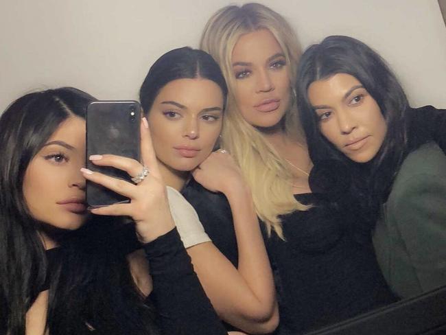 Kylie Jenner, Kendall Jenner, Khloe Kardashian and Kourtney Kardashian at Tristian’s birthday party. Picture: Kylie Jenner/Snapchat