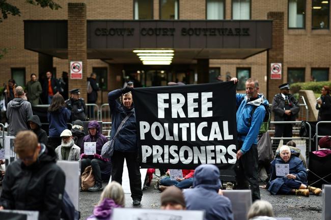 Supporters of the pair gathered outside court