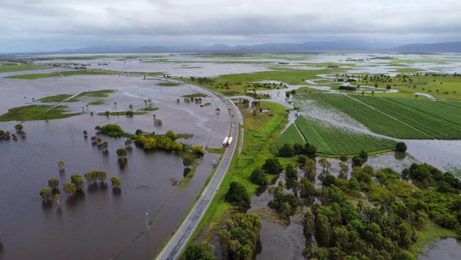 Proserpine resident Rebecca Parnell took this footage of Goorganga Plains on Sunday after the highway had been reopened in a single lane capacity. Picture: Rebecca Parnell