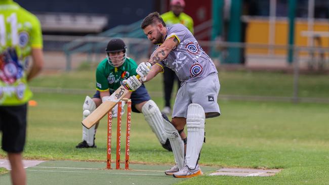 A player striking the ball. Picture: Charlie Lowson/NT Cricket.