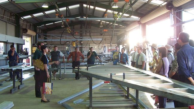 Roofing trusses under construction at Homefab in Mareeba.