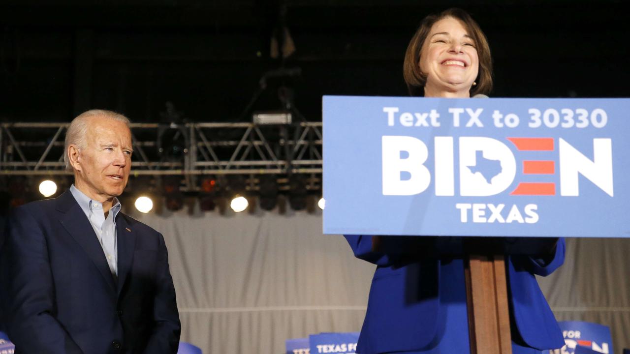 Then Klobuchar. Picture: Ron Jenkins/Getty Images/AFP