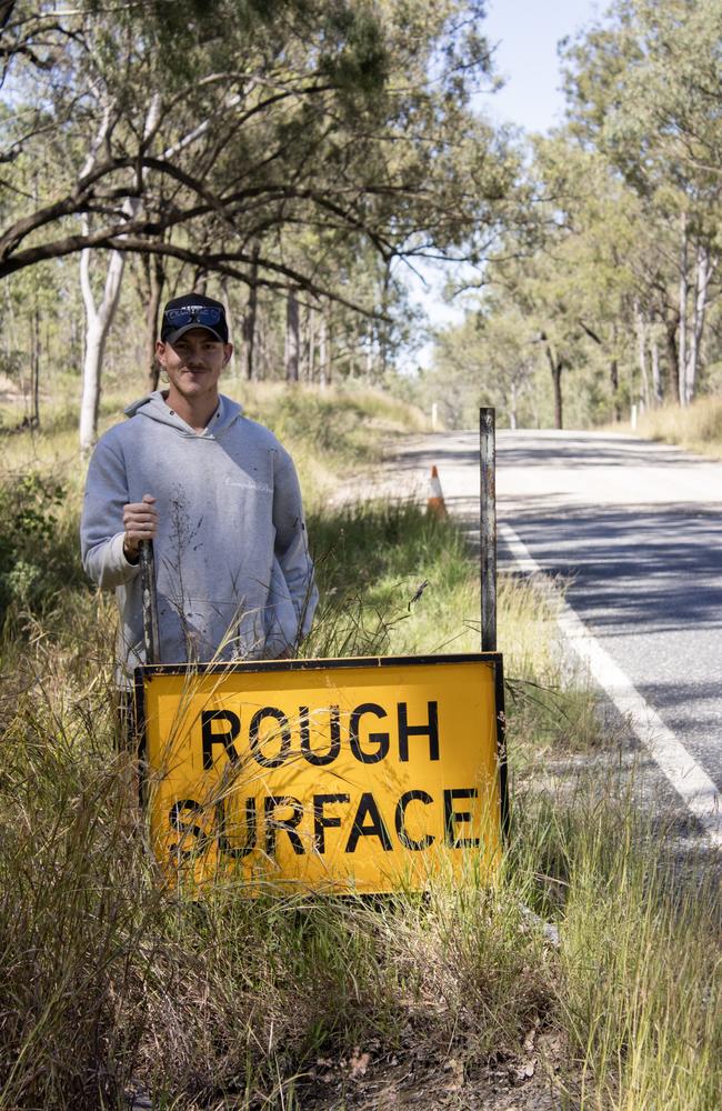 As someone who is forced to drive the road several times a week, Clint Dingle said he had to memorise all of the most dangerous parts of the road, often swerving into the oncoming land to avoid potholes.