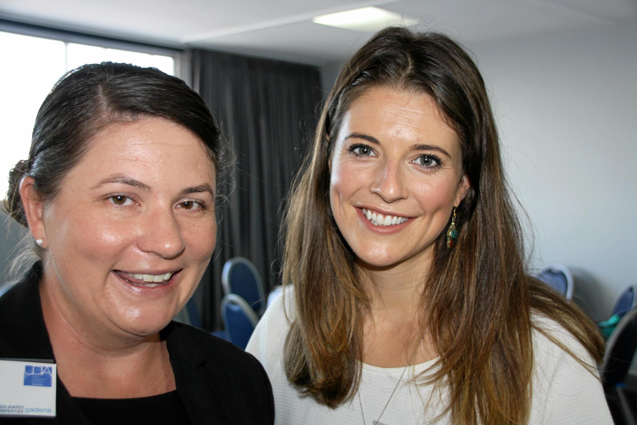 Alison Price of Brisbane Screening and Lara Roberts of SunCentral at the Urban Development Institute of Australia (Qld) breakfast at Maroochydore Surf Club last Friday. Picture: Erle Levey