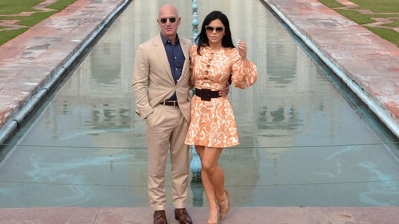 He went through the world’s most expensive divorce but Amazon founder Jeff Bezos found love again with girlfriend Lauren Sanchez. Picture: Pawan Sharma / AFP