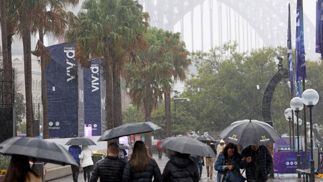 Saturday was a rainy day in Sydney. Picture: NewsWire / Damian Shaw.