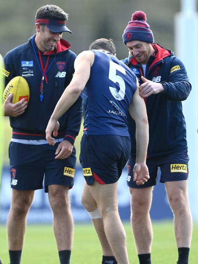 Simon Goodwin has declared Christian Petracca is 100 per cent to face the Lions. Picture: Getty Images