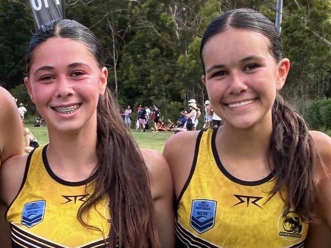 Marley Gristwood (left) and Elysse Hunter of Doyalson Touch at the NSW Junior State Cup. Picture: Contributed