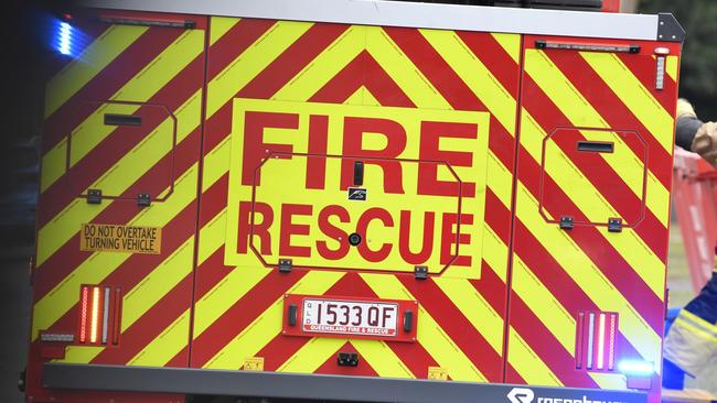 Fire crews were called to the Andergrove Van Park after smoke was seen billowing out of a caravan. Picture: Kevin Farmer