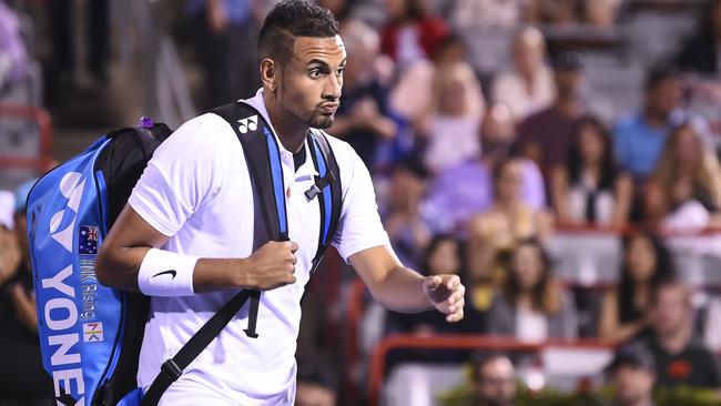 Nick Kyrgios has returned to his bad ways in recent tournaments in Canada and Cincinnati. Picture: AFP