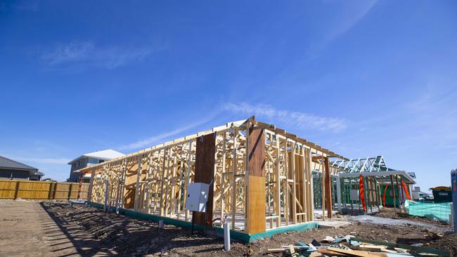 There are plenty of homes under construction in the Stockland Newport estate, north of Brisbane. Picture: Renae Droop