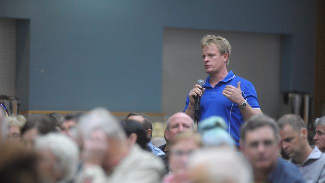 Affected resident Brad Hudson at a community information session. Picture: David Martinelli