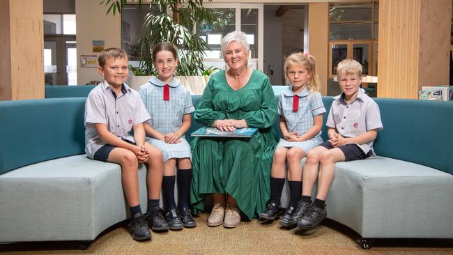 Lisieux Catholic Primary School Principal Susan Ryan (centre) said the school would boast 350 students next year. Picture: Brad Fleet