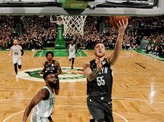 Mitch Creek in NBA action for the Brooklyn Nets against the Boston Celtics in January. Picture: Getty Images 