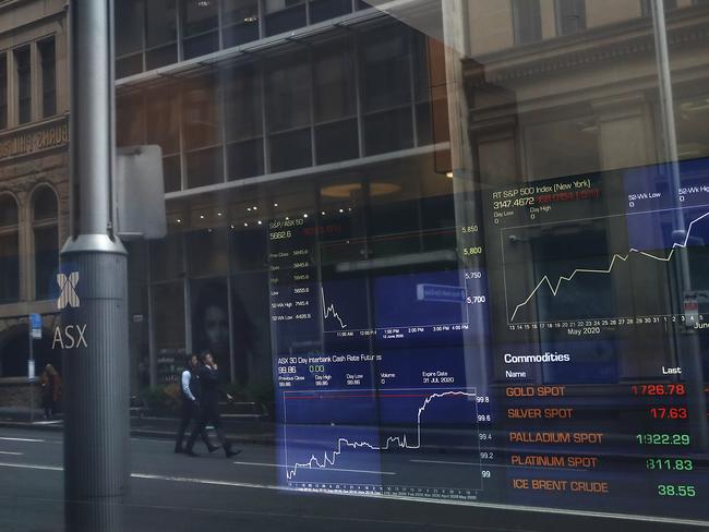 SYDNEY, AUSTRALIA - JUNE 12: Screens are reflected in a window of the Australian Stock Exchange on June 12, 2020 in Sydney, Australia. The ASX 200 has dropped 3.5% after Wall Street recorded its worst day in three months overnight. All three major US stock indexes lost well over 5 per cent, posting their worst one-day percentage drops since March 16. (Photo by Ryan Pierse/Getty Images)