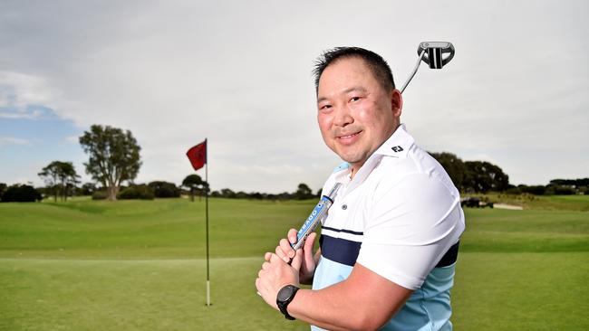 Coogee Beach Hotel owner Christopher Cheung at Bonnie Doon Golf Course. (AAP IMAGE / Troy Snook)