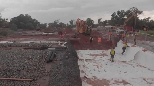 Kalidonis NT Pty Ltd upgrading the Maningrida barge landing in January 2020, two months before worker Paul Leach lost his life. Picture: Facebook/ Kalidonis NT