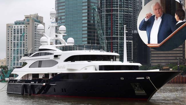 Clive Palmer has been entertaining on his $40m superyacht on the Brisbane River. Pictures: Liam Kidston