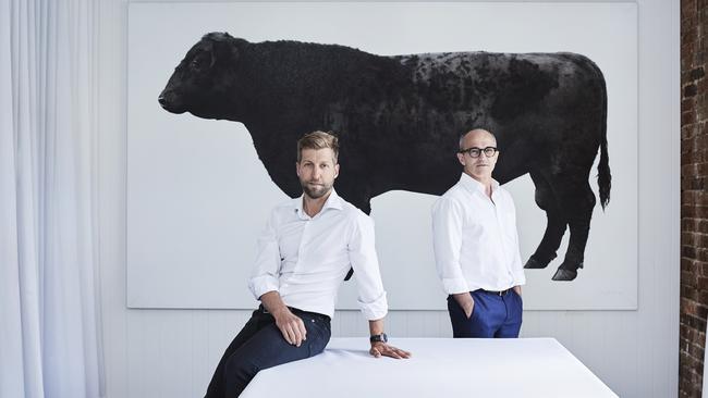 Markus (left) and Johnny Kahlbetzer in their office in Darlinghurst. Picture: Nic Walker