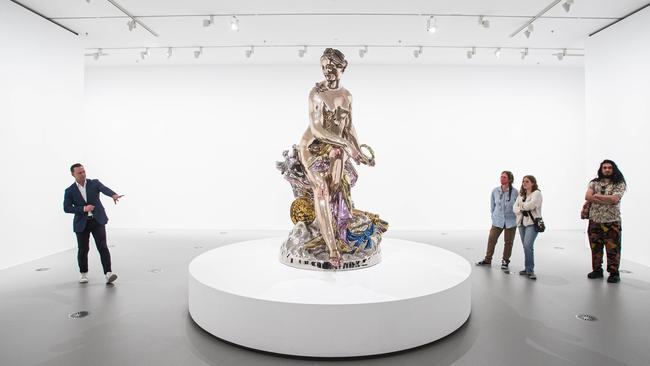 Sculpture of Venus by US artist Jeff Koons at the NGV as a part of the Triennial exhibition. Picture: Aaron Francis.