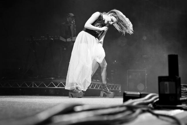 Chvrches perform at the Marion Bay Falls festival. Picture: PATRICK GEE