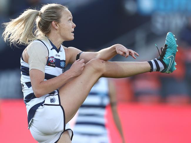 Phoebe McWilliams booted two goals for the Cats. Picture: Michael Klein