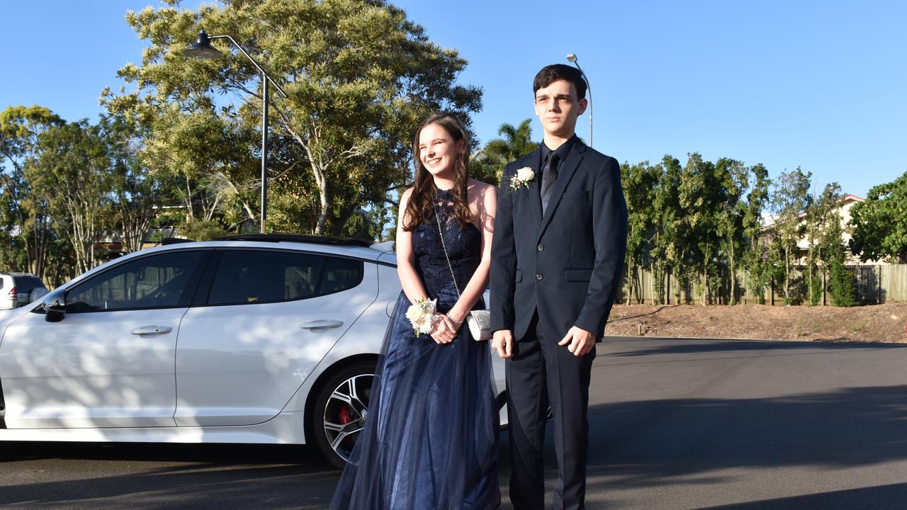 RIVERSIDE FORMAL: Alana Charteris and Jesse Davies arrive at the Riverside Christian College Formal. Photo: Stuart Fast