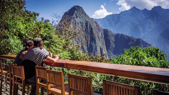 Stunning views from the terrace at Belmond Sanctuary Lodge.