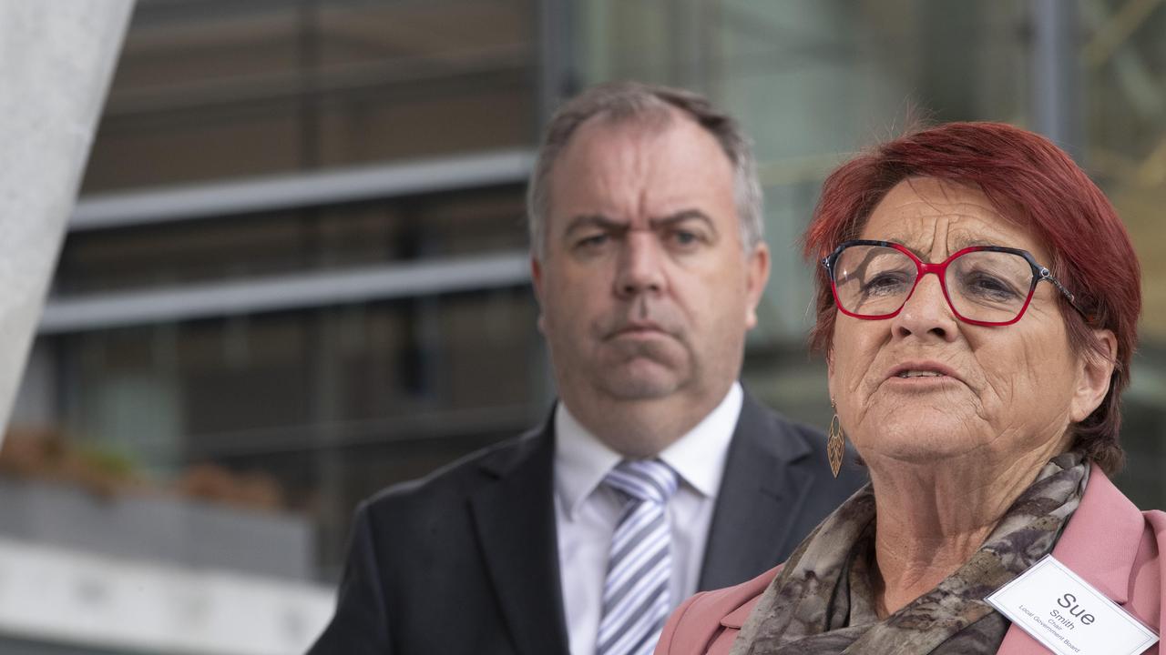 Minister for local Government Nic Street and Chair of the Local Government Board Sue Smith at Hobart. Picture: Chris Kidd