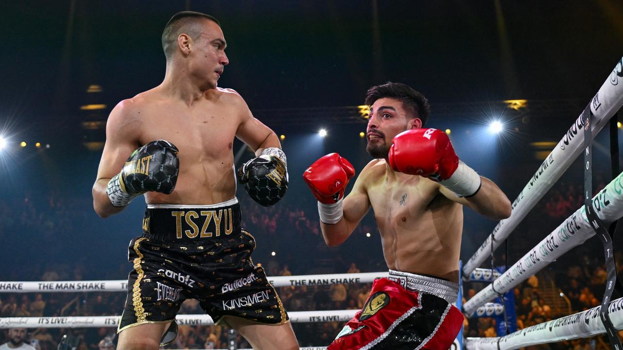 Tim Tszyu destroyed Carlos Ocampo. Picture: No Limit Boxing