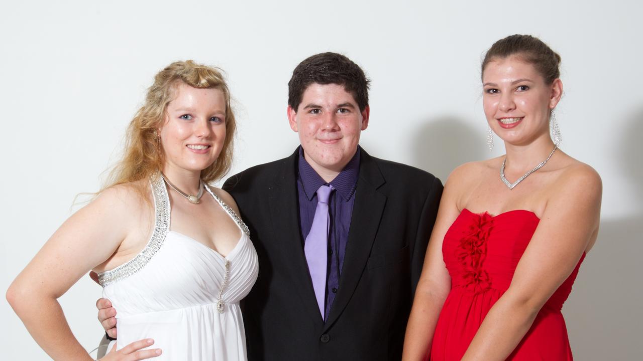 Brittany Vitkus, Chris Gill and Jess Downie at the 2012 Kormilda College formal. Picture: SHANE EECEN / NT NEWS