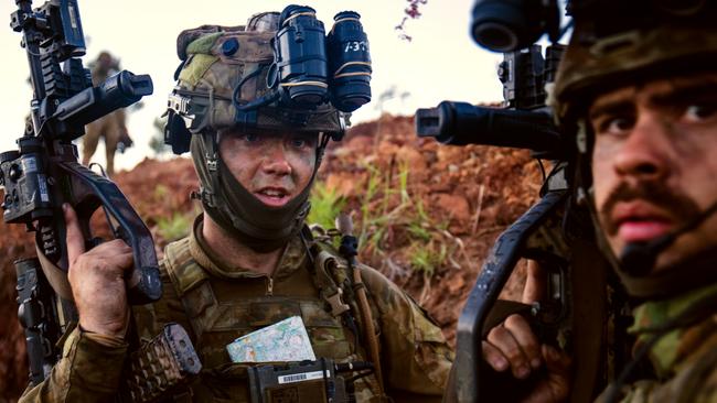 Members of the 1st Battalion, the Royal Australian Regiment, on exercises near Townsville. Picture: Defence