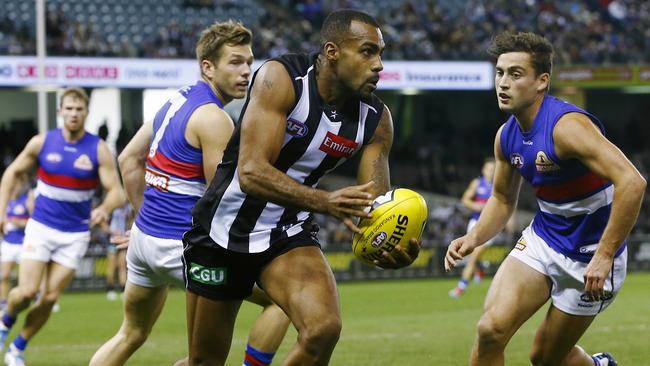 Collingwood premiership player Heritier Lumumba says he took magic mushrooms to deal with the racism he received. Picture: Michael Klein