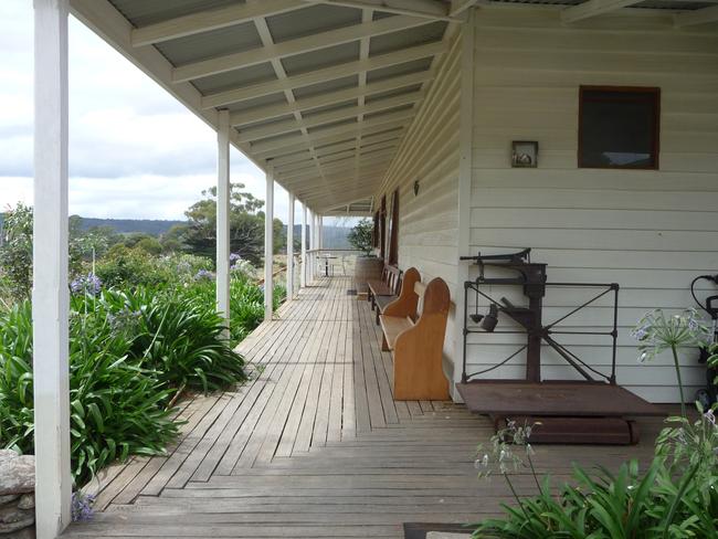 Agapanthas line the veranda leading into the cellar door at Milton. Picture: LIBBY SUTHERLAND.