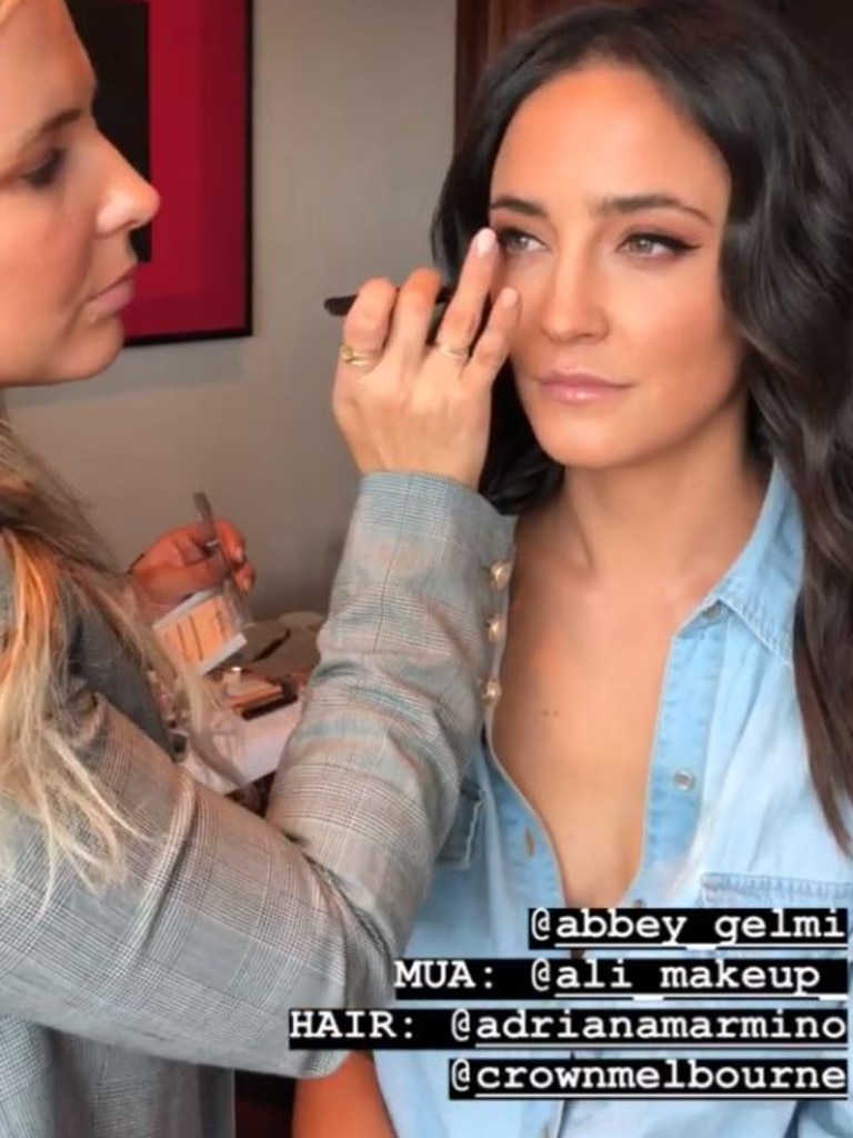 Channel 7 presenter Abbey Gelmi was getting her glam on.