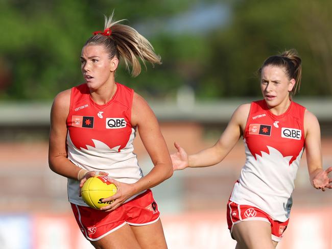 Morphett was a standout for Sydney this season and is in contention to be named in the All-Australian team. Picture: Sarah Reed/AFL Photos via Getty Images