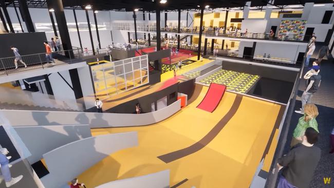 The new Woodward Sydney facility would include skateboarding, scootering, trampoline, parkour and gymnastics facilities among other action sports. Picture: Woodward