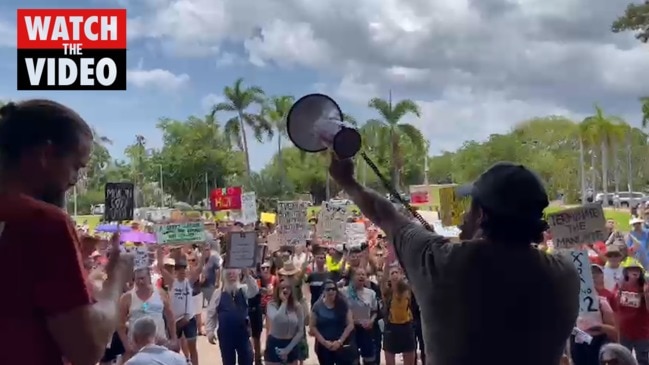 "Freedom" protesters at NT parliament house