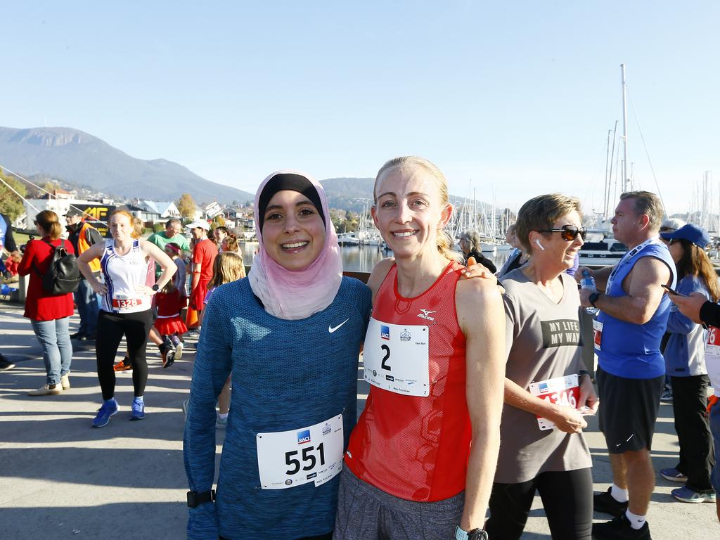 City to Casino Fun Run 2019. (L-R) Meriem Daoul, Mel Daniels. Picture: MATT THOMPSON