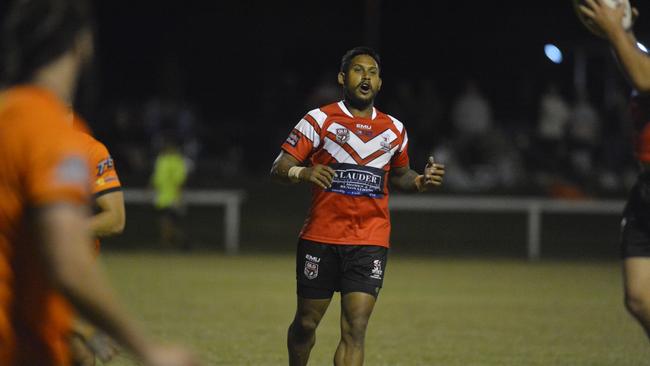 Wests Tigers defeated Carltons Red Devils 42-22 in Round 4 of the Rugby League Mackay & District A-Grade season at Tiger Park. Carltons' Ben Barba. Picture: Callum Dick