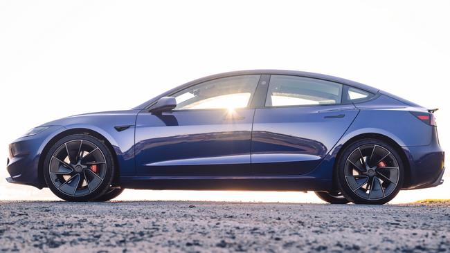 The Tesla Model 3 Performance is also a proper sports car. Picture: Thomas Wielecki