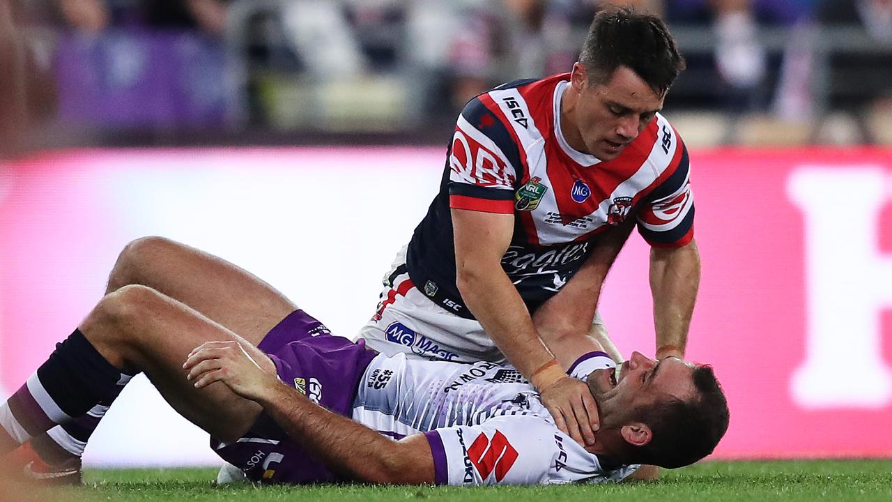 Cooper Cronk and Cameron Smith shared a heated moment in last year’s grand final.